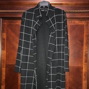 Black & White Plaid Duster